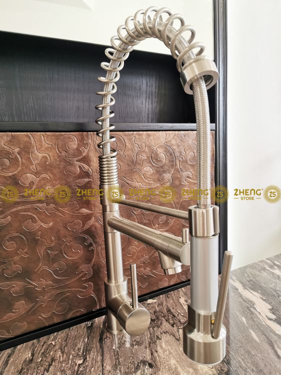 Obrázek k výrobku 3093 - Kuchyňská baterie se sprchou broušený nikl 3-91-50729N