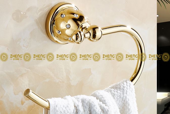 Obrázek k výrobku 3085 - Půlkruhový držák na ručník zlatý 2-115-5207