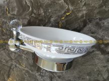 Obrázek k výrobku 3060 - Držák keramické podložky na tuhé mýdlo chrom/sklo 2-82-HK-31L