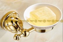 Obrázek k výrobku 3086 - Držák keramické podložky na tuhé mýdlo zlatý 2-116-5205