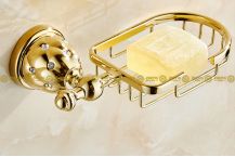 Obrázek k výrobku 3087 - Držák keramické podložky na tuhé mýdlo zlatý 2-117-5206