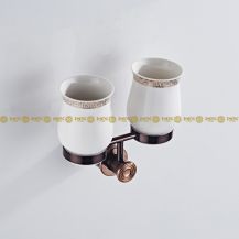 Obrázek k výrobku 2219 - Držák keramických sklenic na kartáčky růžový zlatý 2-54KVDrR-6308