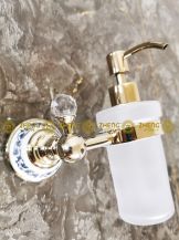 Obrázek k výrobku 3078 - Držák skleněného dávkovače mýdla zlatý/keramika/sklo 2-102-6338G