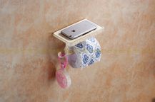 Obrázek k výrobku 2474 - Držák toaletního papíru s podložkou na telefon Bílý 5-38KVDrB-WF1018R