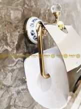 Obrázek k výrobku 2397 - Držák toaletního papíru zlatý/keramika/sklo 2-99-6310G